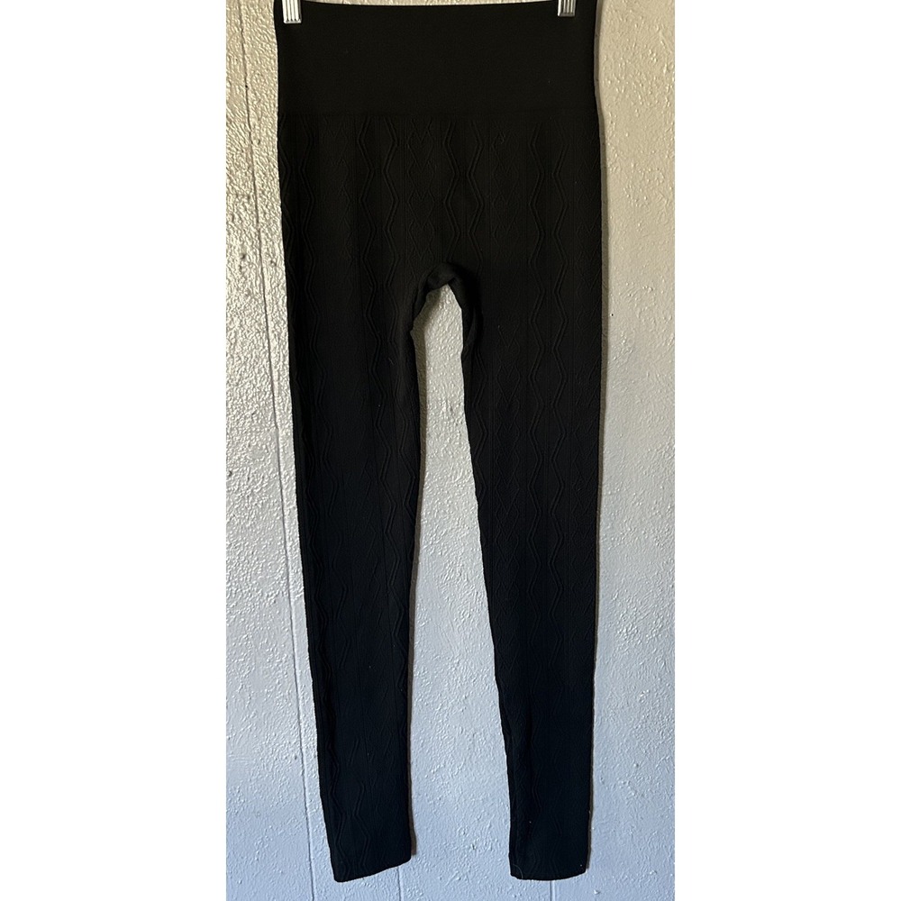 Women's French Laundry Black Ribbed Leggings Size S Yoga Casual Everyday